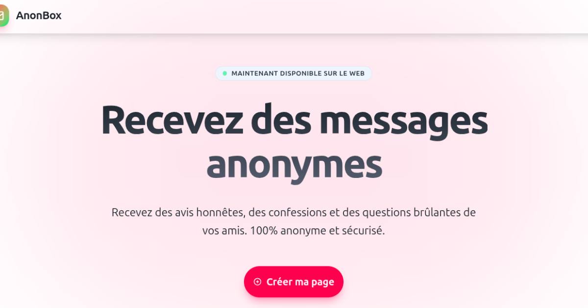 AnonBox - Messagerie Anonyme Sécurisée